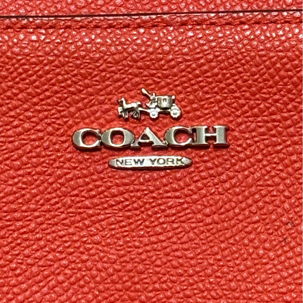Coach Crossbody Purse women’s Orange Messenger bag Crossgrain Leather 9 X 8 - Picture 4 of 9